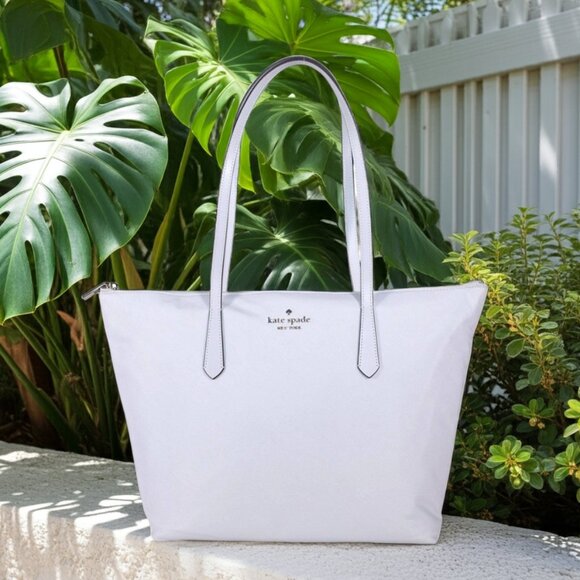 kate spade Handbags - Kate Spade Kitt Nylon Large Daily Tote Shoulder Bag - Platinum Grey - NWT